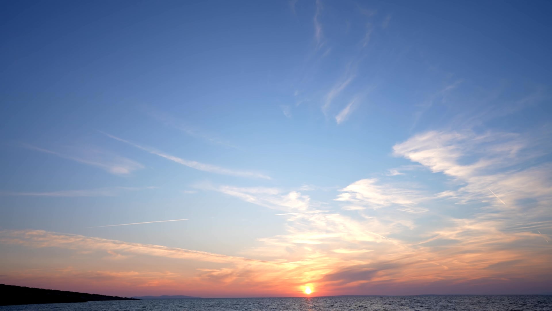 Sunset at the Adriatic sea, timelapse