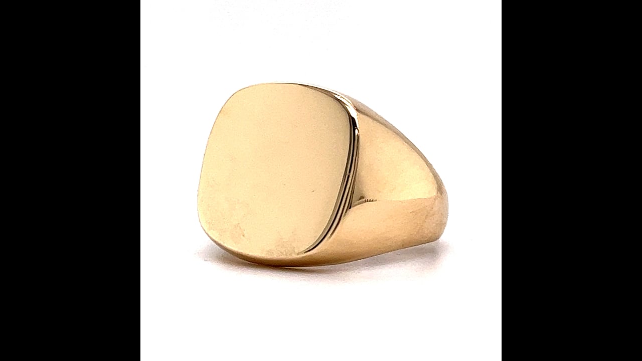 Unisex Mid-Century Signet Ring in 10k Yellow Gold – Filigree Jewelers