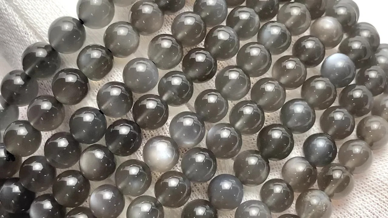 高品質グレームーンストーン ラウンド6mm 1連（ブレス） ｜天然石