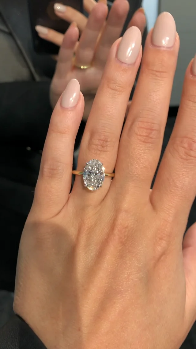 4.56 carat Antique Cushion Lab Diamond Engagement Ring