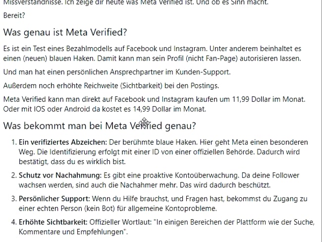 Meta Verified - die wichtigsten Infos