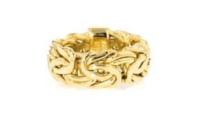 18kt Yellow Gold Over Sterling Silver Large Byzantine Ring