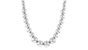 Italian 4-10mm Sterling Silver Graduated Bead Necklace