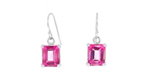 7.00 ct. t.w. Pink Topaz Drop Earrings in Sterling Silver