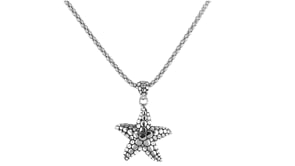 Sterling Silver Bali-Style Starfish Pendant Necklace