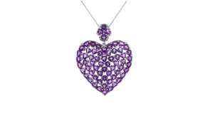 17.00 ct. t.w. Amethyst Heart Pendant Necklace in Sterling Silver