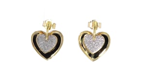 25 ct. t.w. Diamond Heart Drop Earrings in 14kt Yellow Gold