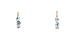 1.70 ct. t.w. Blue Topaz Huggie Hoop Earrings in 14kt Yellow Gold. 12