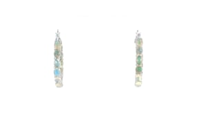 Ethiopian Opal Hoop Earrings in Sterling Silver. 78
