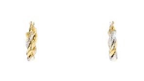 14kt Two-Tone Gold Twisted Hoop Earrings