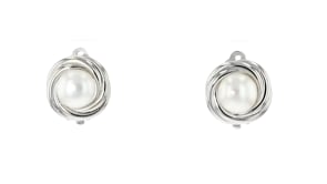 8mm Cultured Pearl Clip-On Earrings in Sterling Silver