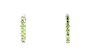 2.90 ct. t.w. Peridot Inside-Outside Hoop Earrings in Sterling Silver. 7/8"