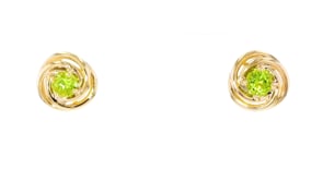 1.00 ct. t.w. Peridot Love Knot Earrings in 18kt Gold Over Sterling Silver