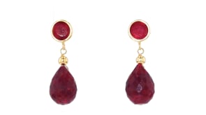 11.00 ct. t.w. Ruby Drop Earrings in 14kt Yellow Gold