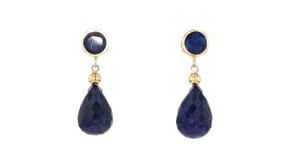 11.00 ct. t.w. Sapphire Drop Earrings in 14kt Yellow Gold