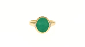3.00 Carat Emerald Ring with Diamond Accents in 14kt Yellow Gold