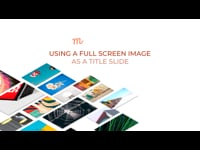 Using a full screen image as a title slide