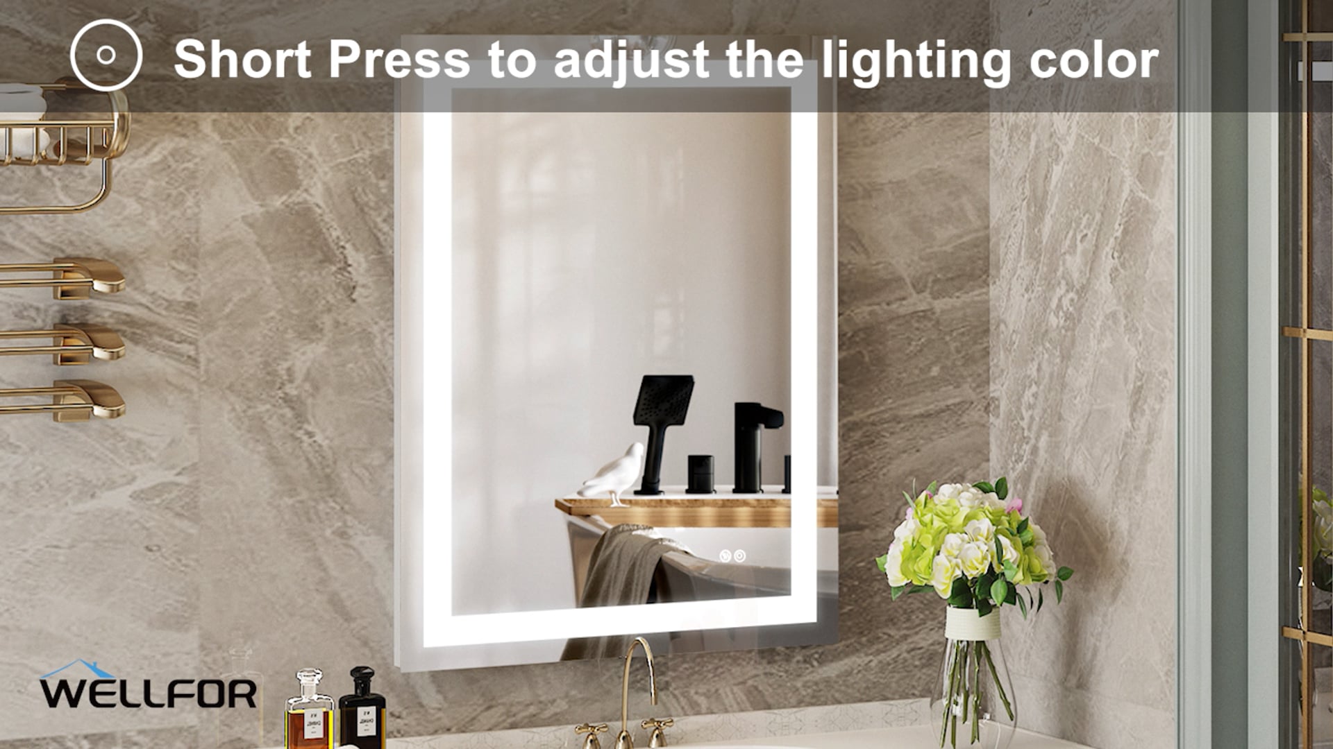 Frameless LED Bathroom Vanity Mirror With Defogger Dimmer - Modern ...