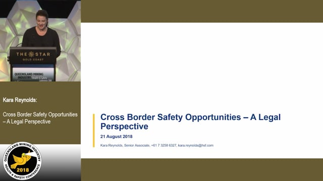 Downes/Reynolds - Cross Border Safety Opportunities – A Legal Perspective