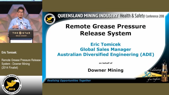 Tomicek - Remote Grease Pressure Release System - Downer Mining (2014 Finalist)