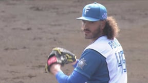 【練習試合】ストレートがうなる!! ファイターズ・ポンセ 力強い投球で3者凡退!! 2023年2月23日 北海道日本ハムファイターズ 対 千葉ロッテマリーンズ