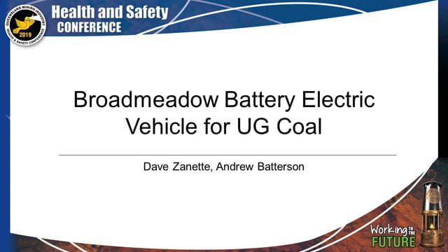 Zanette/Batterson - Broadmeadow Battery Electric Vehicle for UG Coal