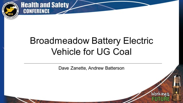 Zanette/Batterson - Broadmeadow Battery Electric Vehicle for UG Coal