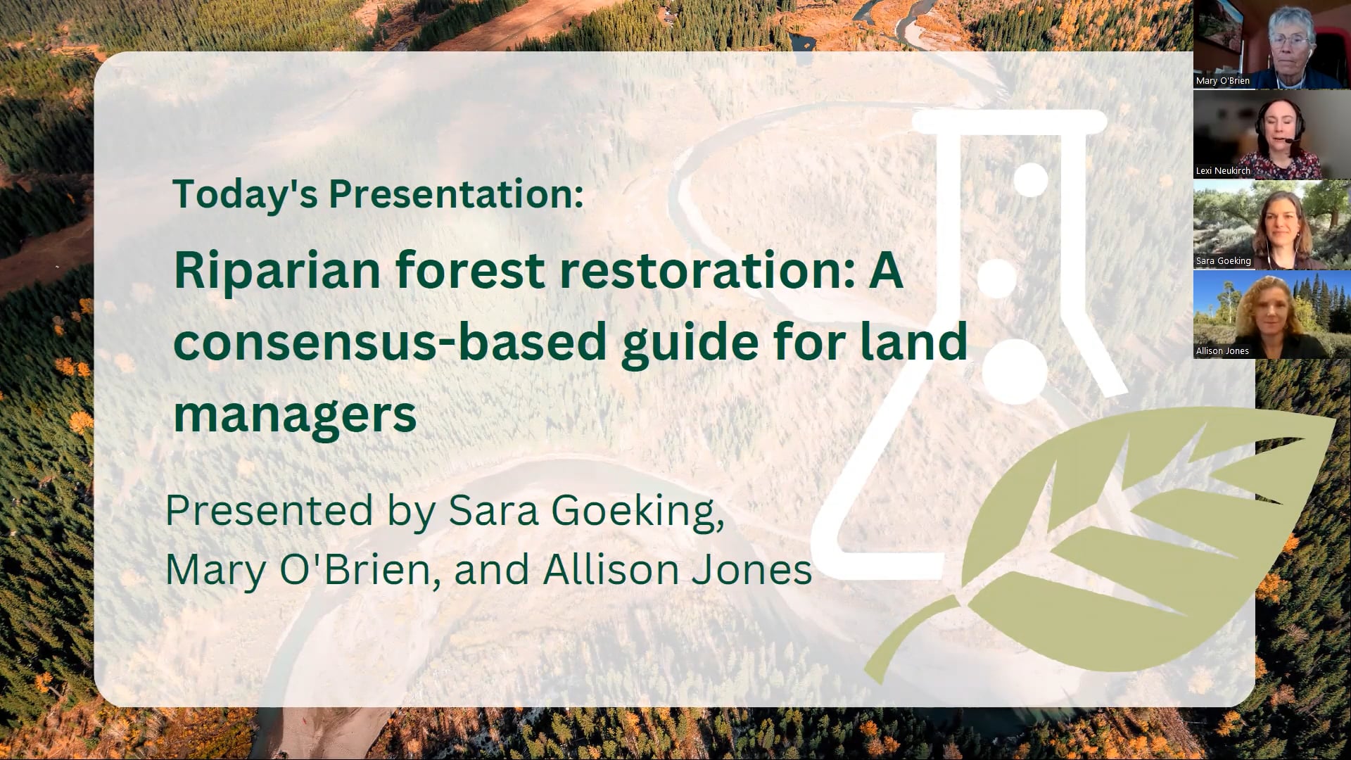 "Riparian Forest Restoration: A Consensus-based Guide For Land Managers ...