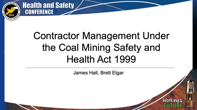 Hall/Elgar - Contractor Management Under the Coal Mining Safety and Health Act 1999