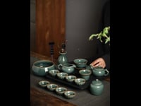 Watermelon Celadon Chinese Gongfu Tea Set Handmade