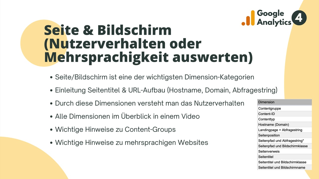 Seite & Bildschirm (Nutzerverhalten oder Mehrsprachigkeit auswerten)