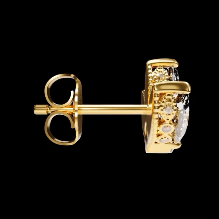 Diamond Marquise Butterfly Threaded Stud Earring | MARIA TASH