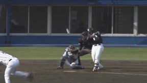 【プレシーズンマッチ】粘りの逆転打!! マリーンズ・松川虎生 センター前2点タイムリーヒット!!  2023年2月25日 埼玉西武ライオンズ 対 千葉ロッテマリーンズ