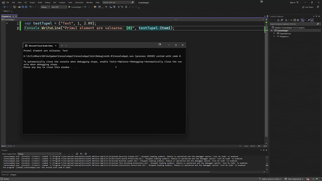 Tuple, enum
