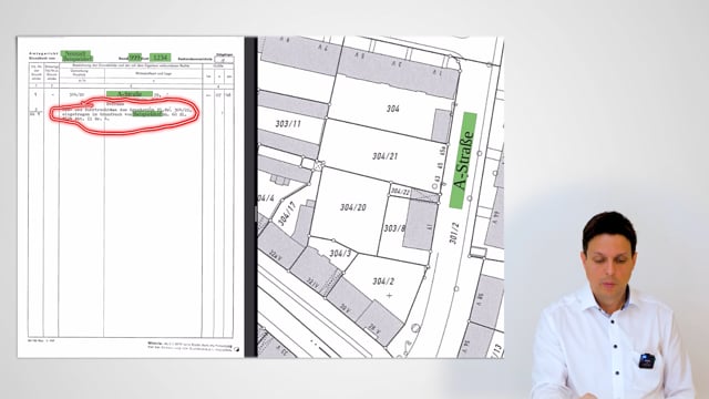 Grundbuch mit Wege- (Geh-/Fahrt-) und Wasserrechten