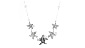 5-8.5mm Cultured Pearl Starfish Necklace in Sterling Silver