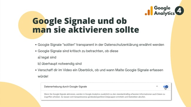 Google Signale – und ob man sie aktivieren sollte
