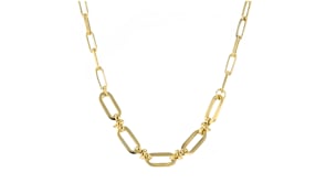 18kt Gold Over Sterling Enlarged Paper Clip Link Necklace