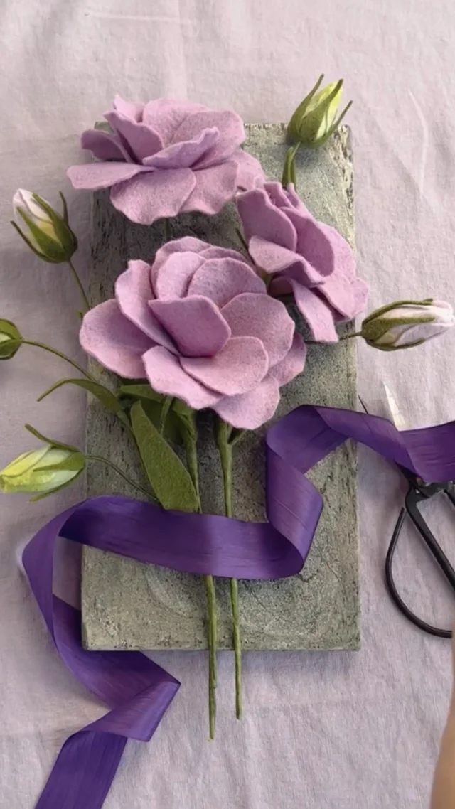 Felt Lisianthus Flowers Template & Tutorial - Lia Griffith