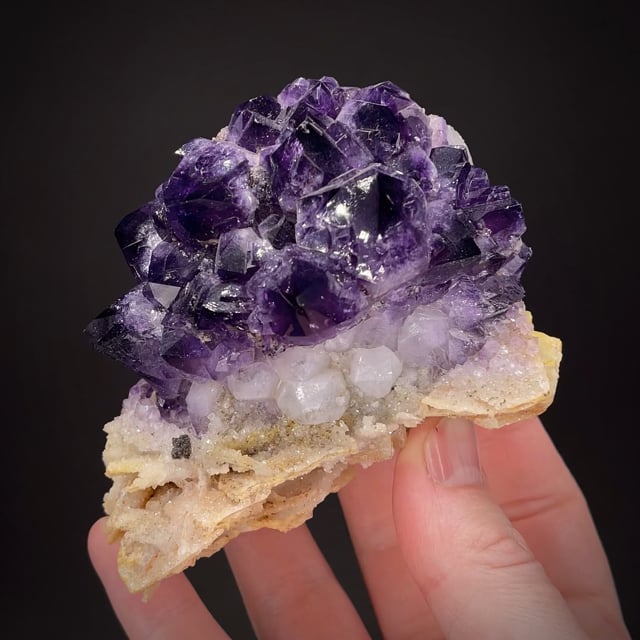 Amethyst on Quartz