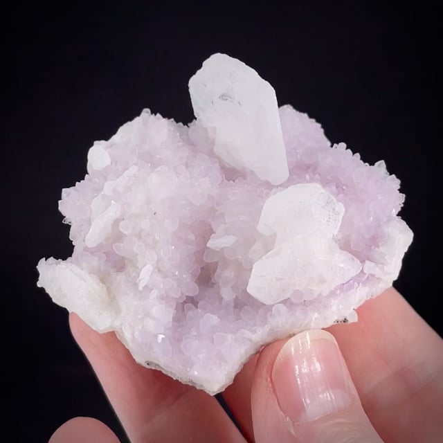 Calcite on Amethyst