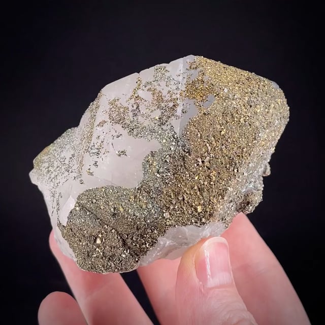 Pyrite on Calcite