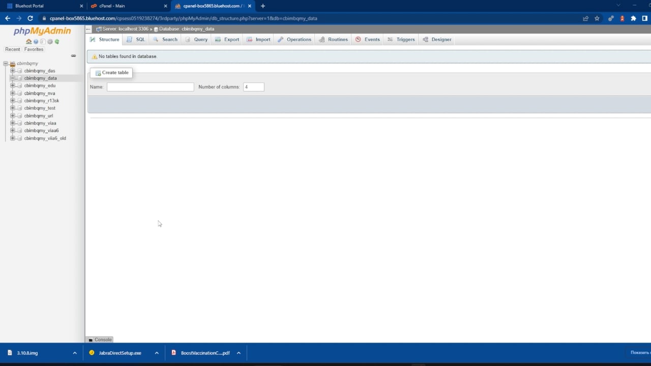 Create table phpMyAdmin on Vimeo