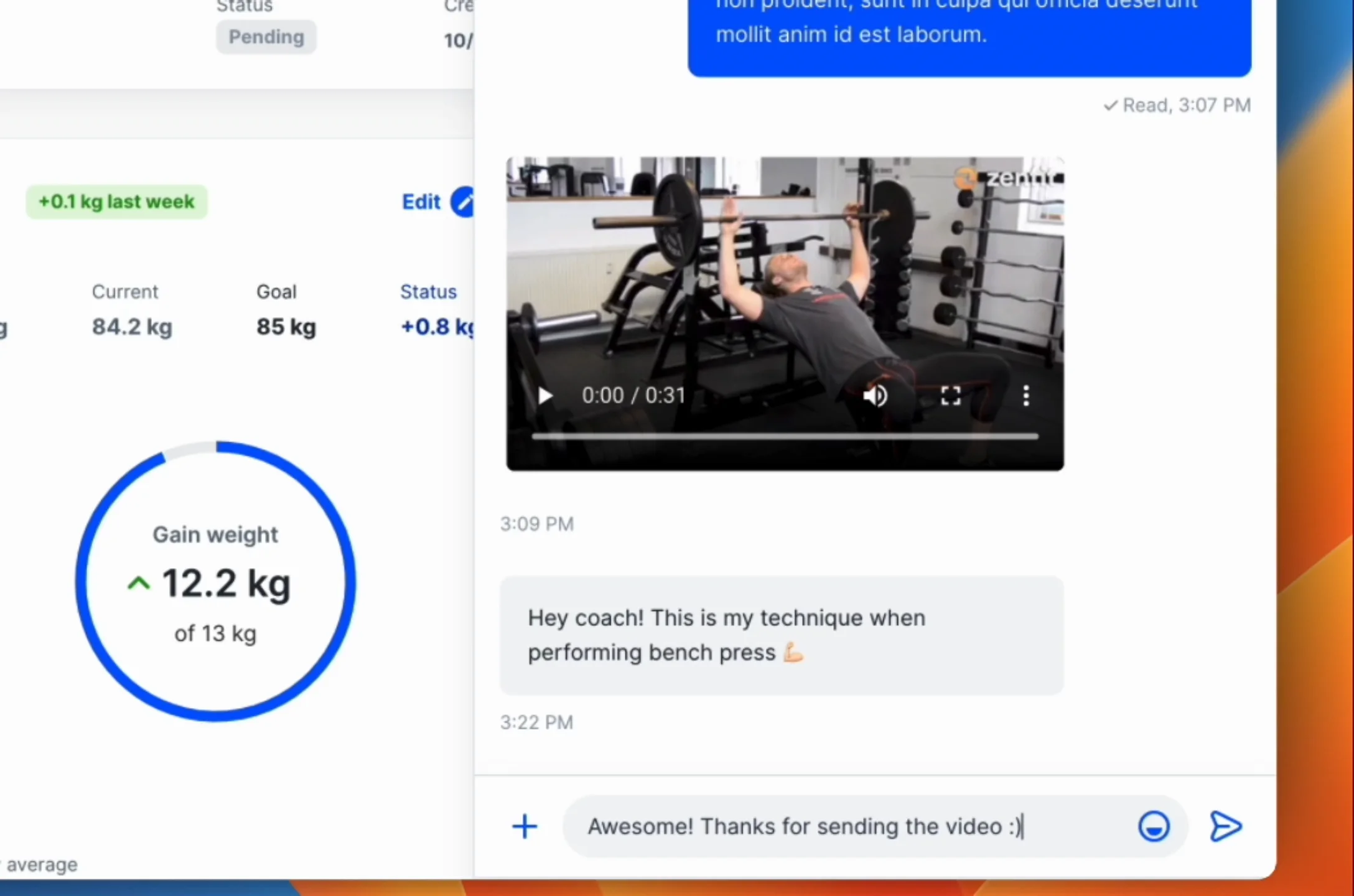 Client's can send video in the chat on Vimeo