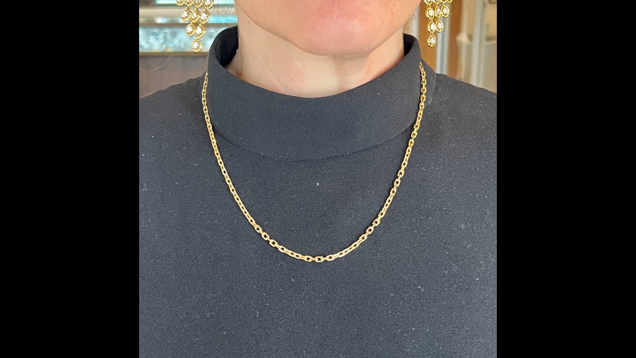 21 Inch Paperclip Chain Necklace in 14k Yellow Gold – Filigree 