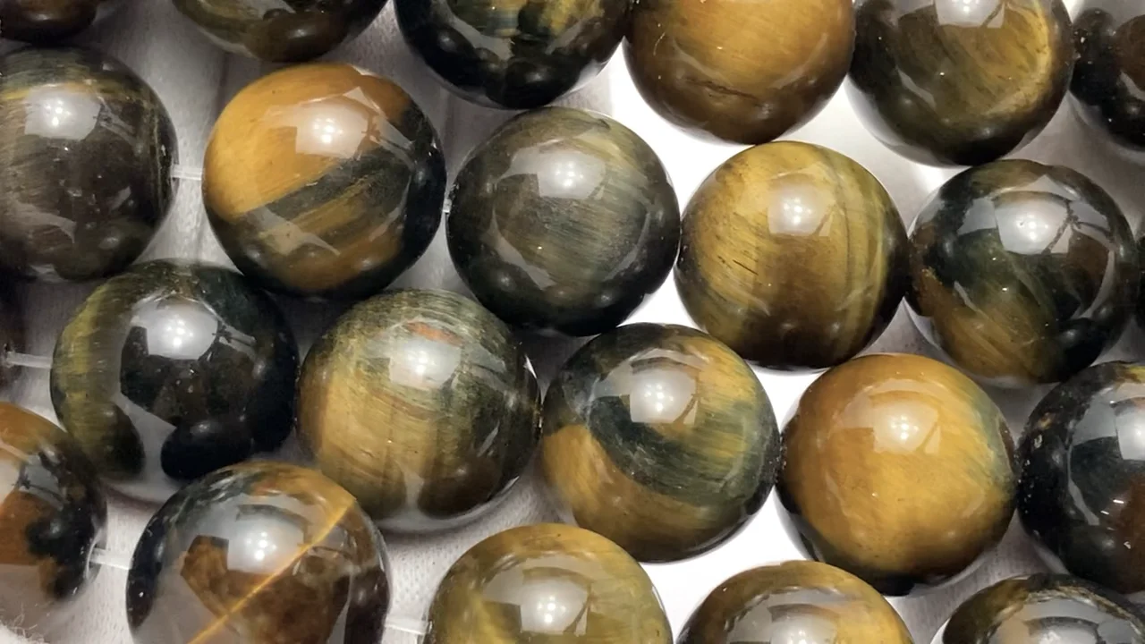 ミックスタイガーアイ ラウンド18mm 1連｜天然石ビーズの卸問屋・通販