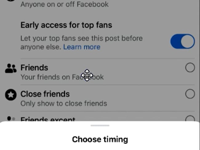 Early Access Funktion für top Fans