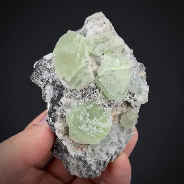 Fluorite octahedrdons w/ Quartz & Calcite (uncommon locale)