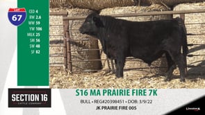 Lot #67 - S16 MA PRAIRIE FIRE 7K