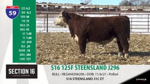 Lot #59 - S16 125F STEENSLAND J296